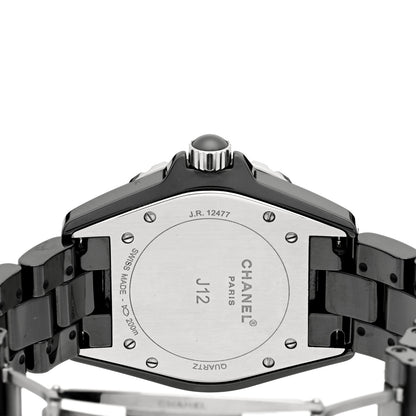 Chanel Stainless Steel Ceramic Diamond 38mm J12 Quartz Watch Black 4 of 4