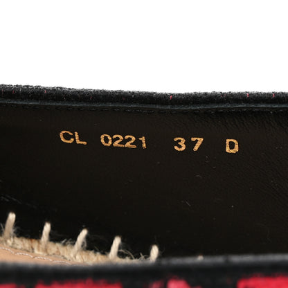 Christian Dior Cotton Embroidered Leopard Print Granville Espadrille 37 Red 9 of 10
