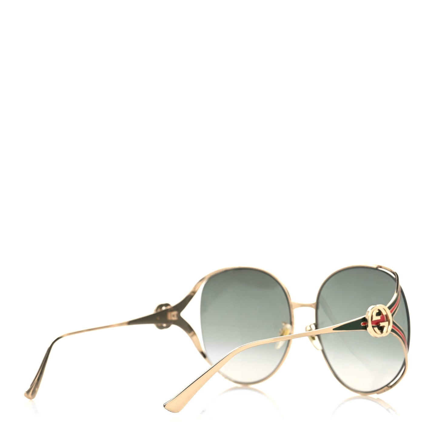 Metal Oversized Round Frame GG0225S Sunglasses Gold