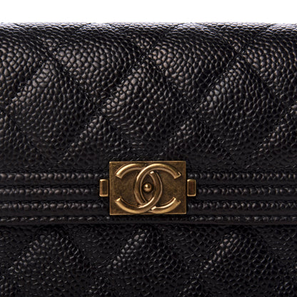 Chanel Caviar Quilted Small Boy Flap Wallet Black 8 of 8