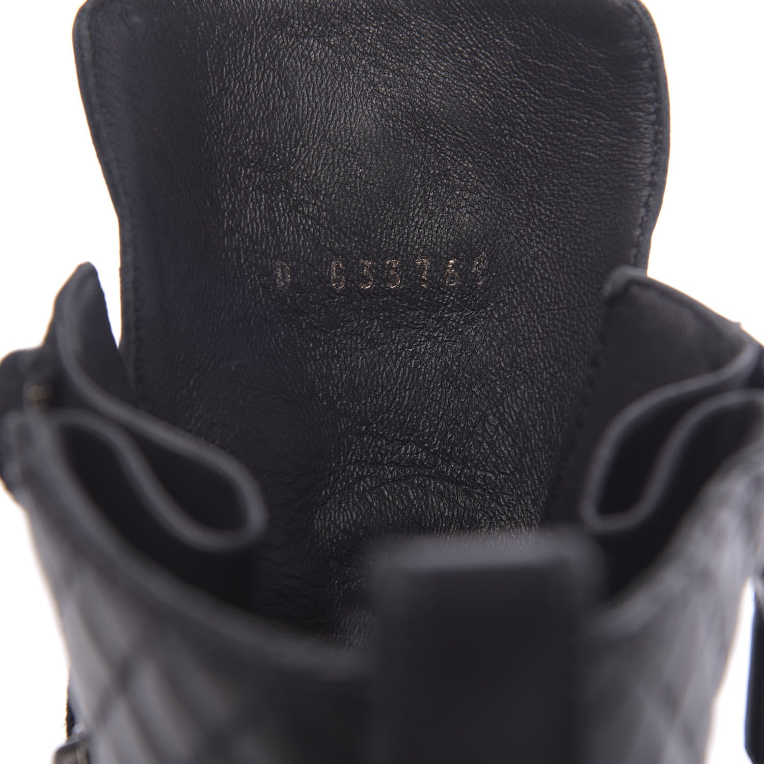 Chanel Calfskin Quilted Lace Up Combat Boots 36.5 Black 8 of 8