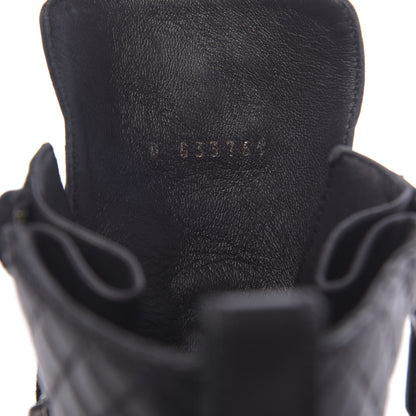 Chanel Calfskin Quilted Lace Up Combat Boots 36.5 Black 8 of 8