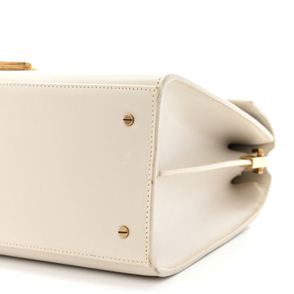 Saint Laurent Smooth Calfskin Medium Classic Monogram Cassandra Top Handle Crema Soft Rouge Legion 10 of 19