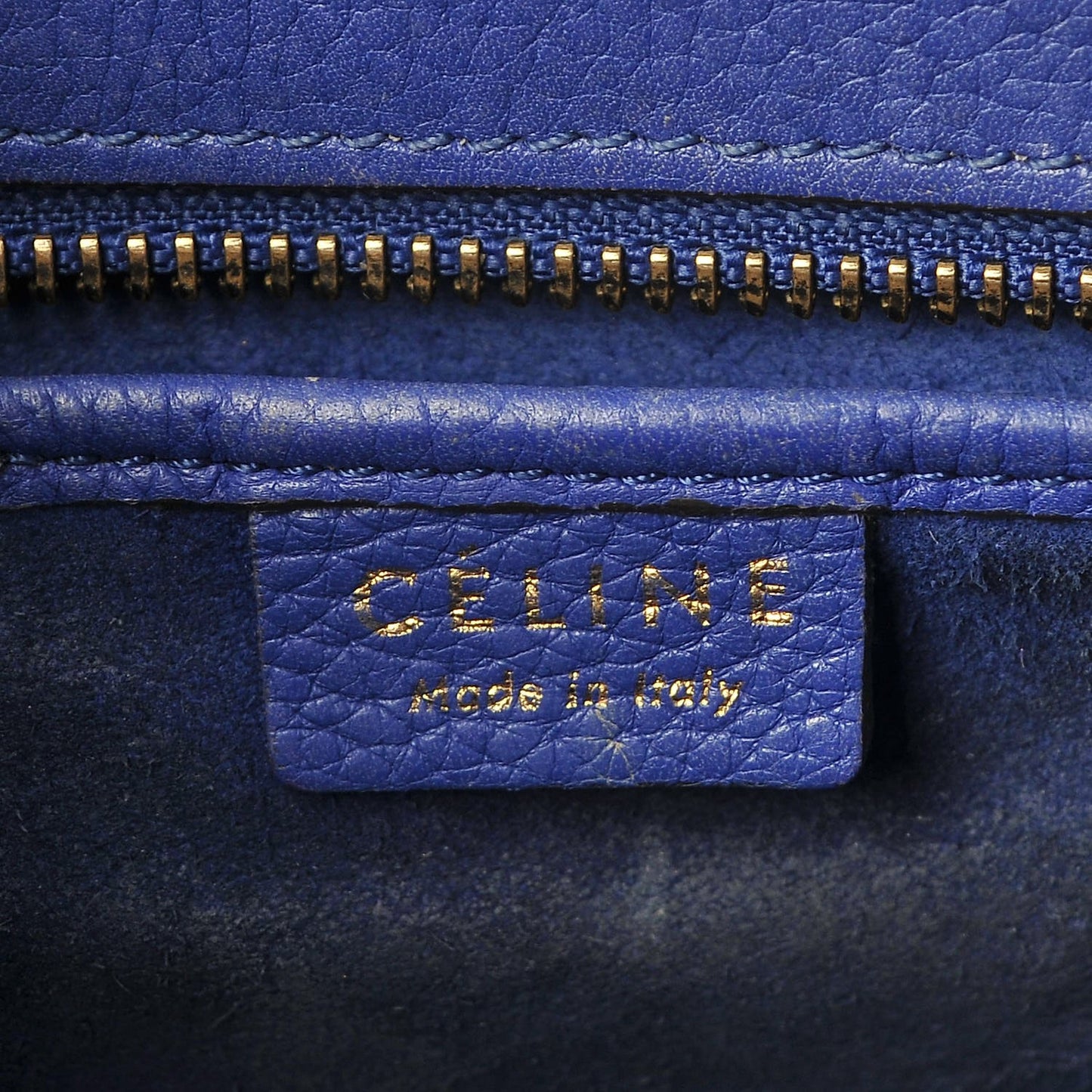 Drummed Calfskin Nano Luggage Indigo