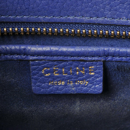Celine Drummed Calfskin Nano Luggage Indigo 6 of 14
