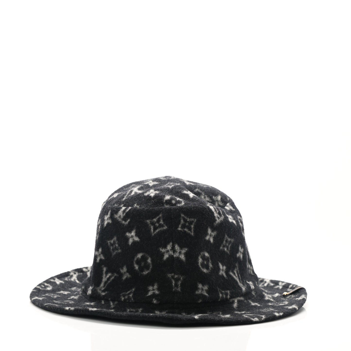 Wool Monogram Match Bucket Hat S Black White