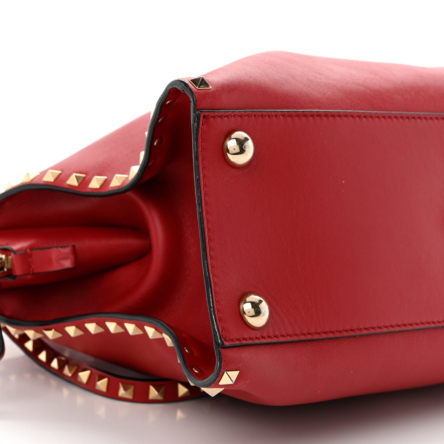 Valentino Garavani Vitello Rockstud Dome Shopper Rosso Valentino 9 of 10