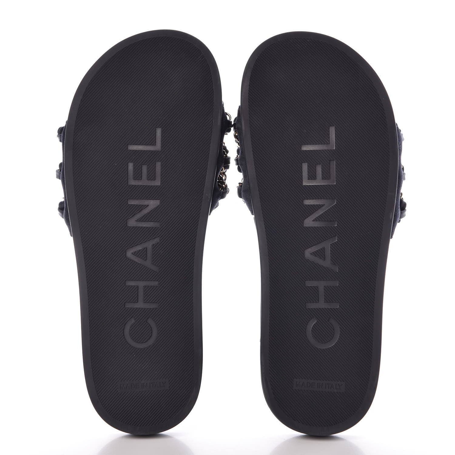 Chanel Canvas Chain Flat Sandals 36 Marine 5 of 10