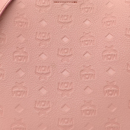 MCM Calfskin Ottomar Monogram Sarah Medium Hobo Pink Blush 8 of 13