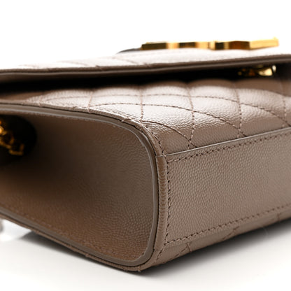 Saint Laurent Grain De Poudre Textured Mixed Matelasse Triquilt Small Monogram Satchel Dark Beige 8 of 10