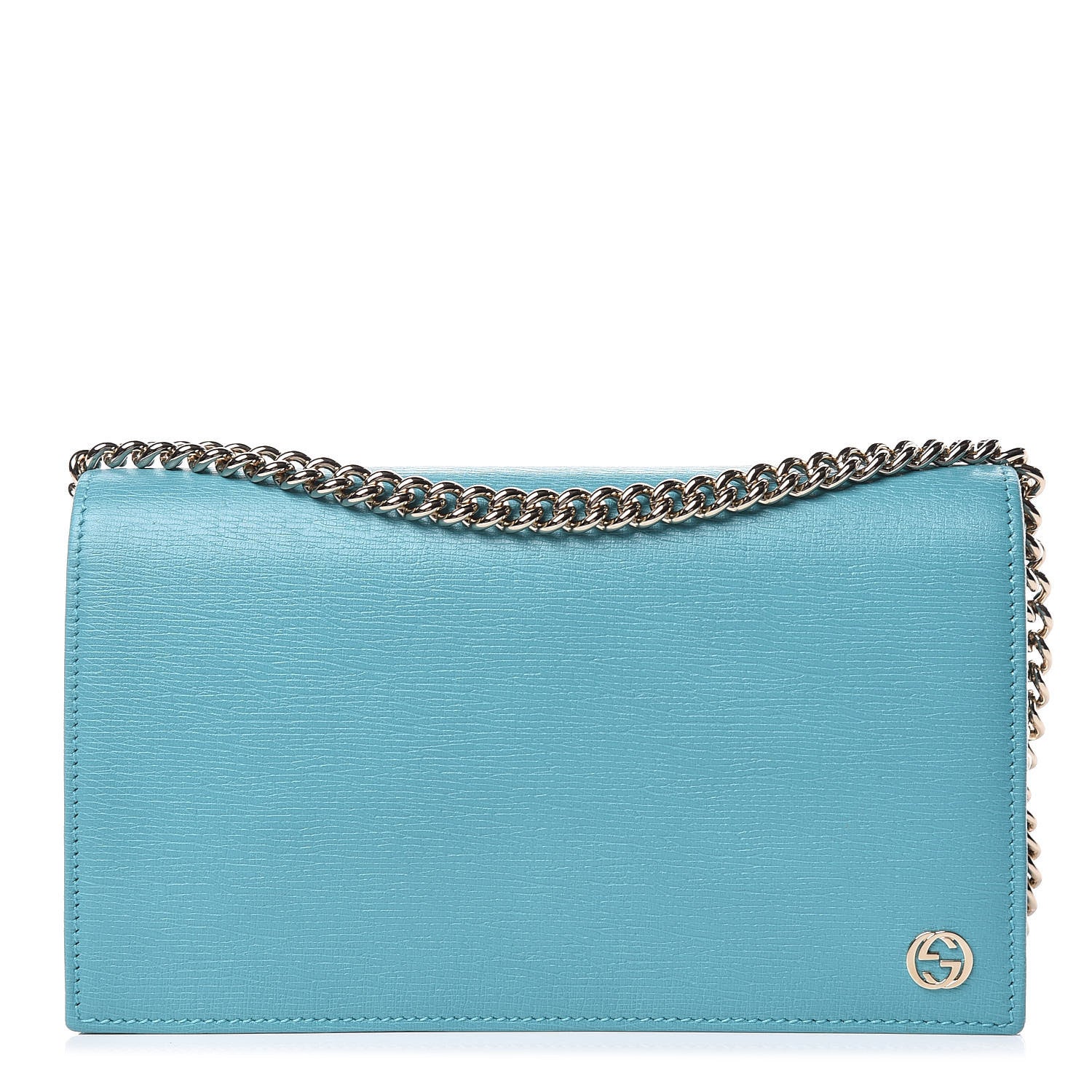 Gucci Shangai Calfskin Medium Betty Chain Wallet Fresia Blue 1 of 10