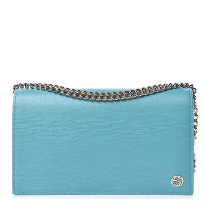 Gucci Shangai Calfskin Medium Betty Chain Wallet Fresia Blue 1 of 10