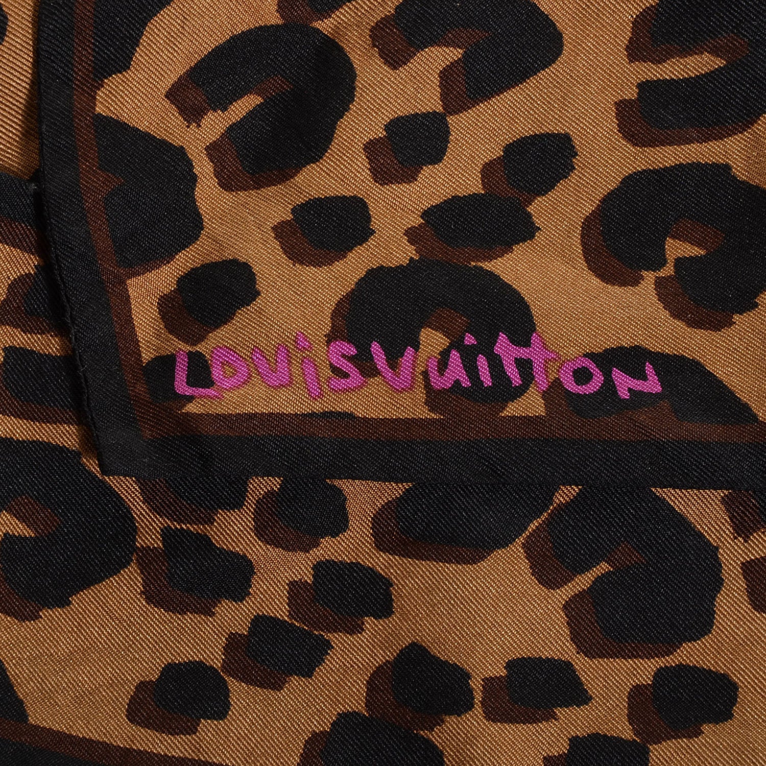 Louis Vuitton Silk Leopard Bandeau Scarf Marron 4 of 6