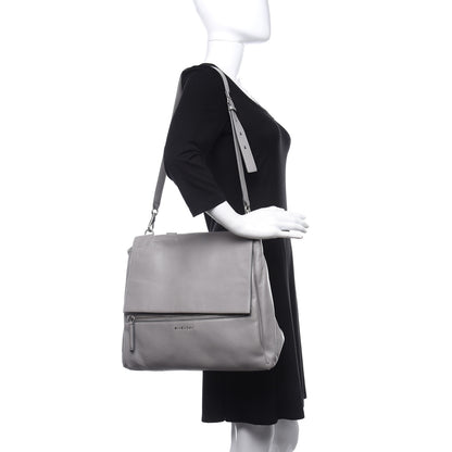 Givenchy Grained Calfskin Medium Pandora Pure Flap Bag Pearl Grey 3 of 10