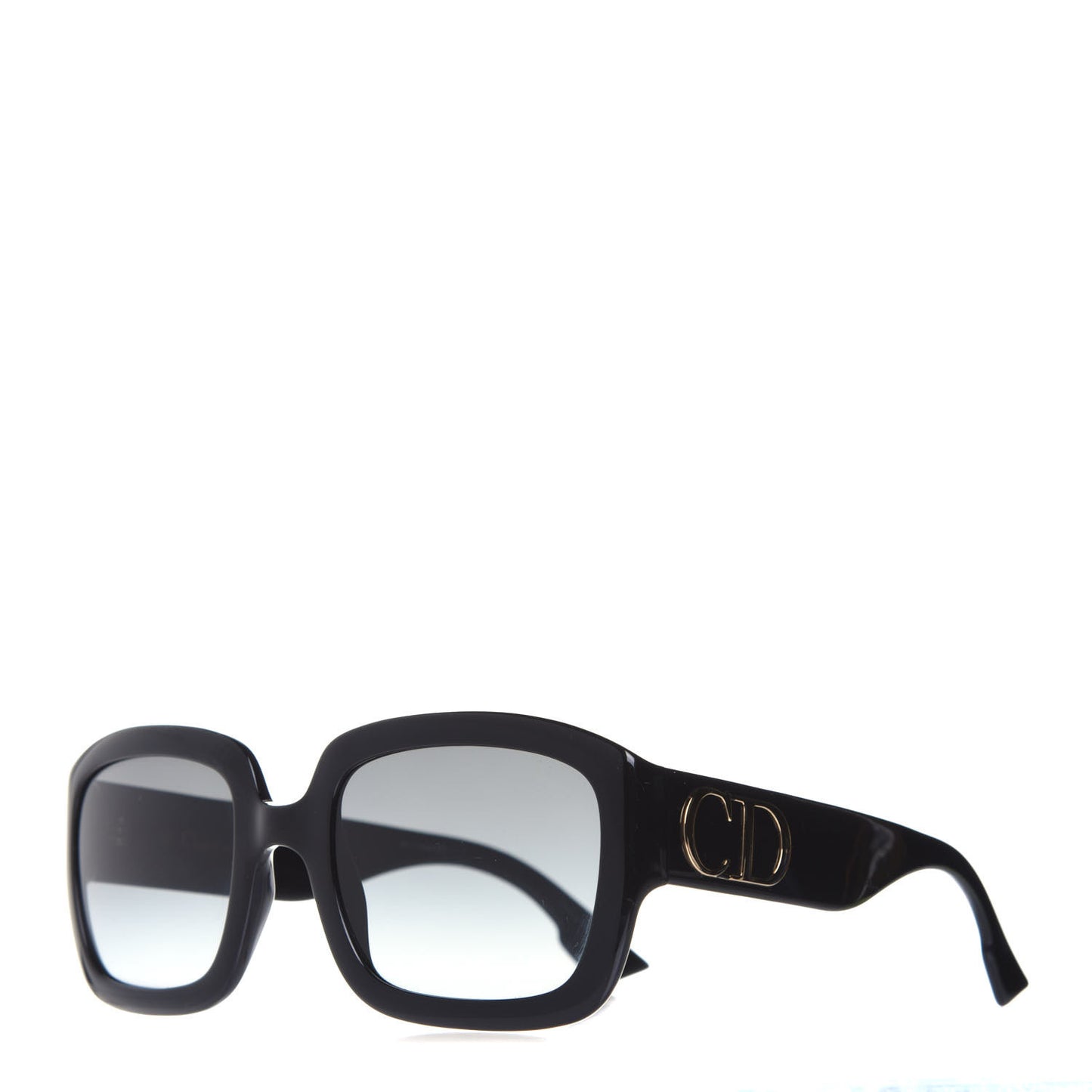 CHRISTIAN Acetate Square DDior Sunglasses Black