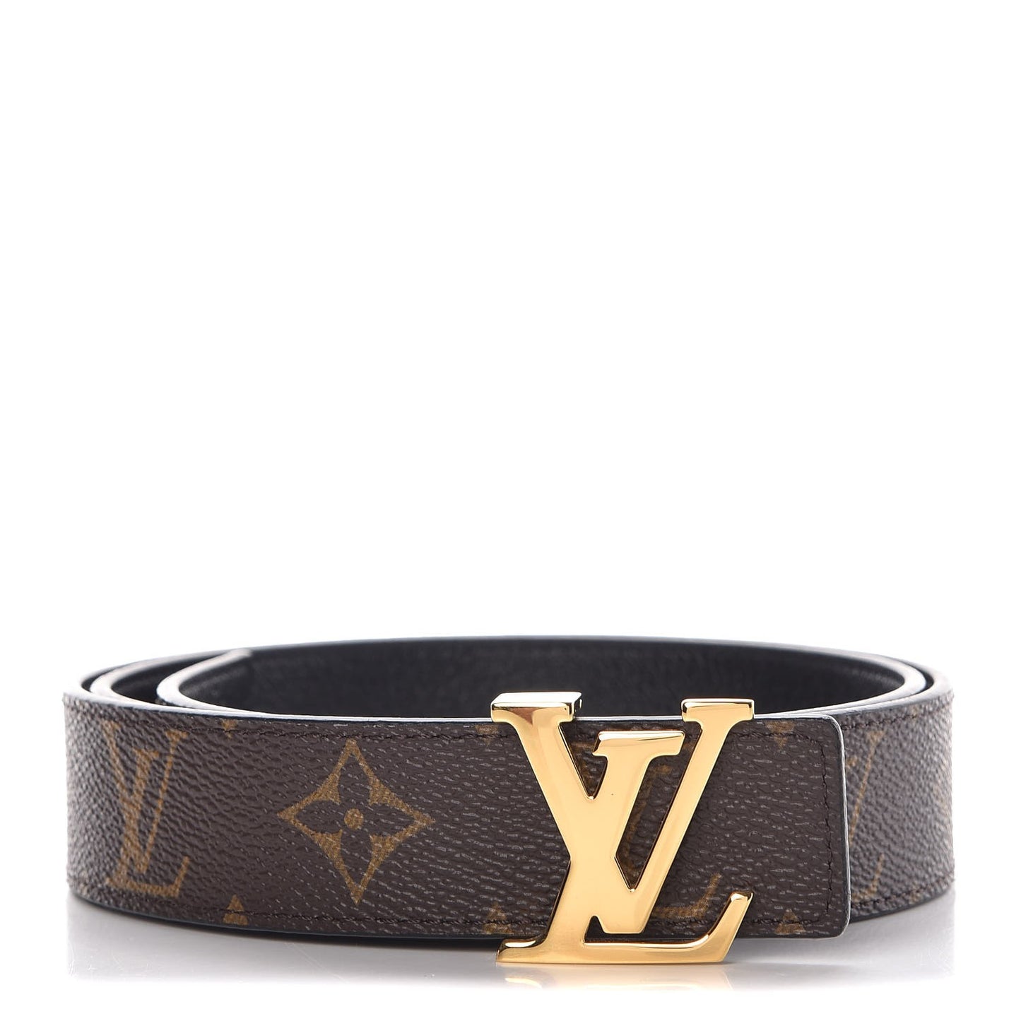 Calfskin Monogram 30mm LV Initiales Reversible Belt 85 34 Black