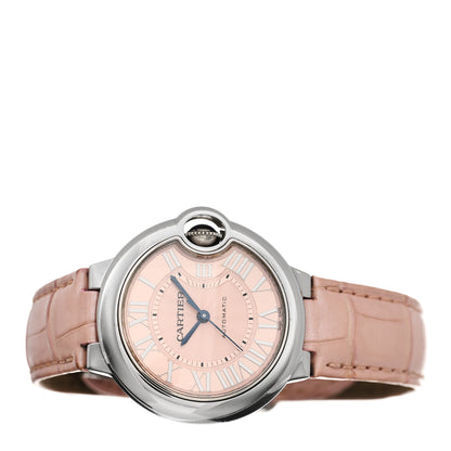 Cartier Stainless Steel Alligator 33mm Ballon Bleu De Cartier Automatic Watch Pink 2 of 5