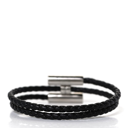 Hermes Swift Double Wrap Cord Tournis Tresse Bracelet Black 3 of 4
