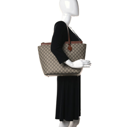 Gucci GG Supreme Monogram Medium Zippered Bucket Tote Beige Tuscany 2 of 13