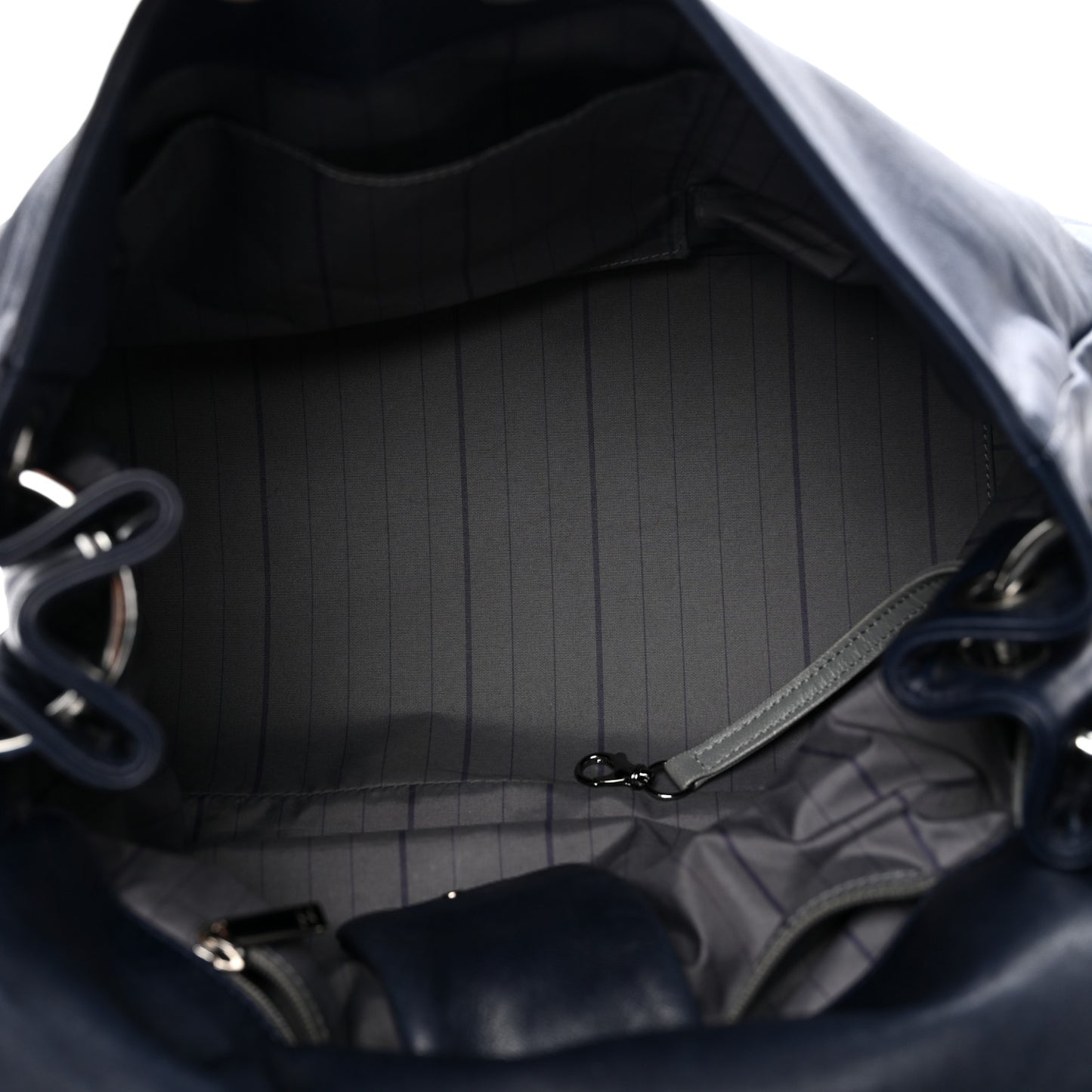 Lambskin Quilted Soft Squares Origami Accordion Flap Navy