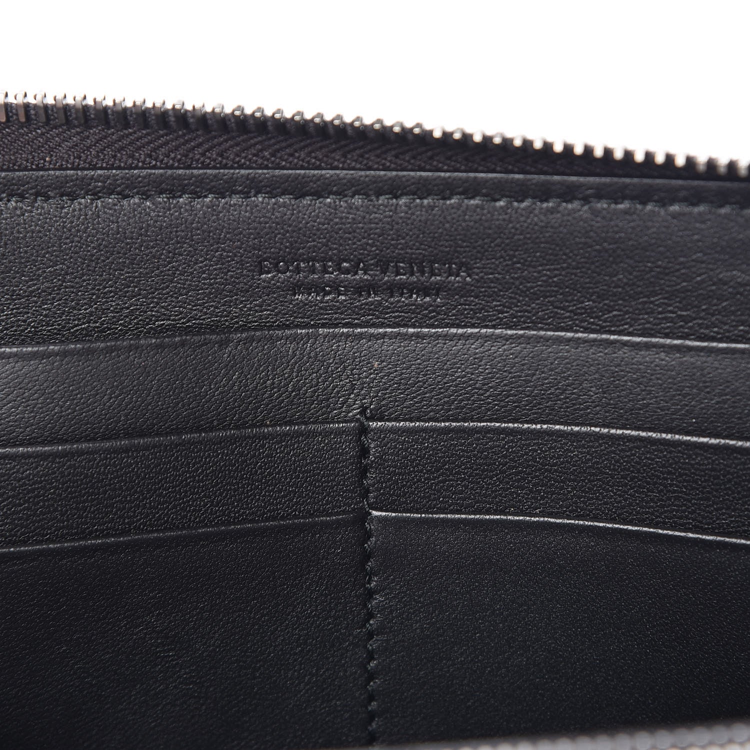 Bottega Veneta Nappa Ricamo Placcato Zip Around Wallet Black 6 of 8