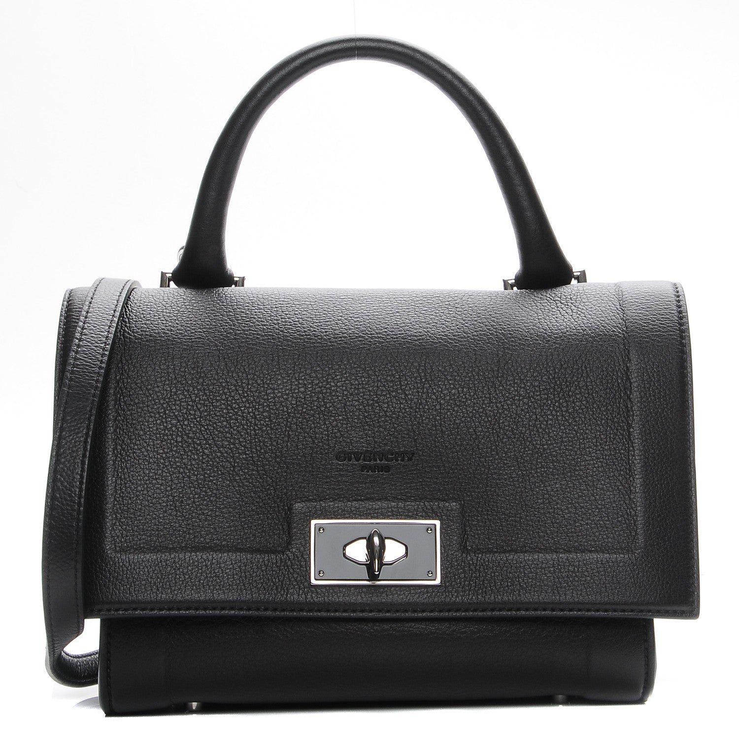 Givenchy Grained Calfskin Mini Shark Lock Satchel Black 1 of 8