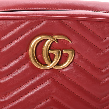 Gucci Calfskin Matelasse Small GG Marmont Chain Shoulder Bag Hibiscus Red 12 of 12