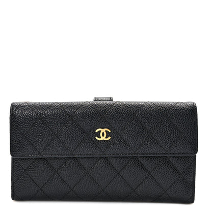 Chanel Caviar Quilted Long Flap Wallet Black 1 of 11