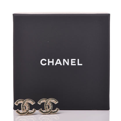 Chanel Enamel CC Baroque Earrings Light Gold 5 of 5