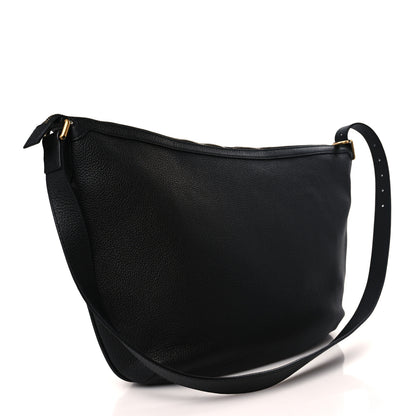 Gucci Grained Calfskin Logo Half Moon Hobo Black 3 of 9