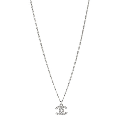 Chanel Crystal Timeless CC Necklace Silver 1 of 5