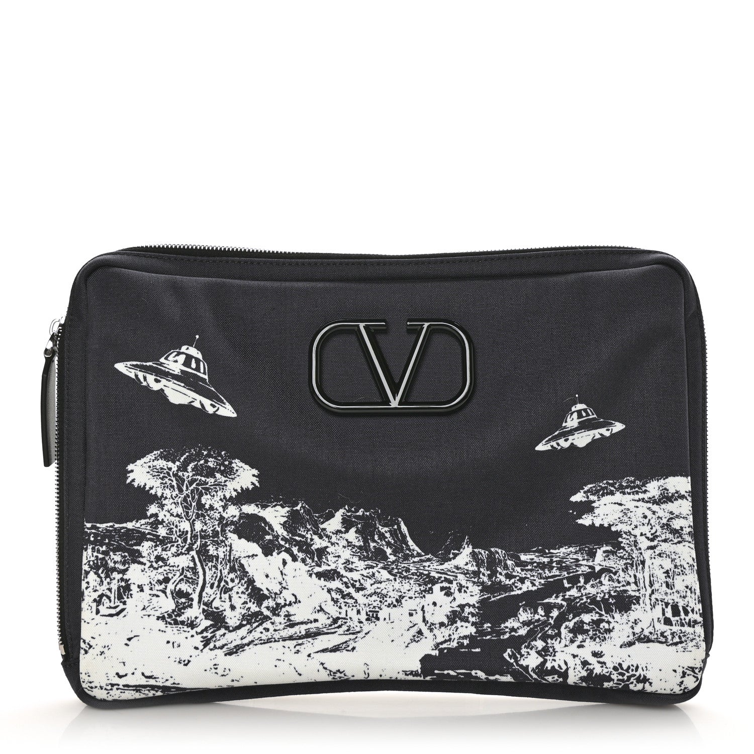 Valentino Garavani X UNDERCOVER Canvas Time Traveller Laptop Case Black 1 of 6