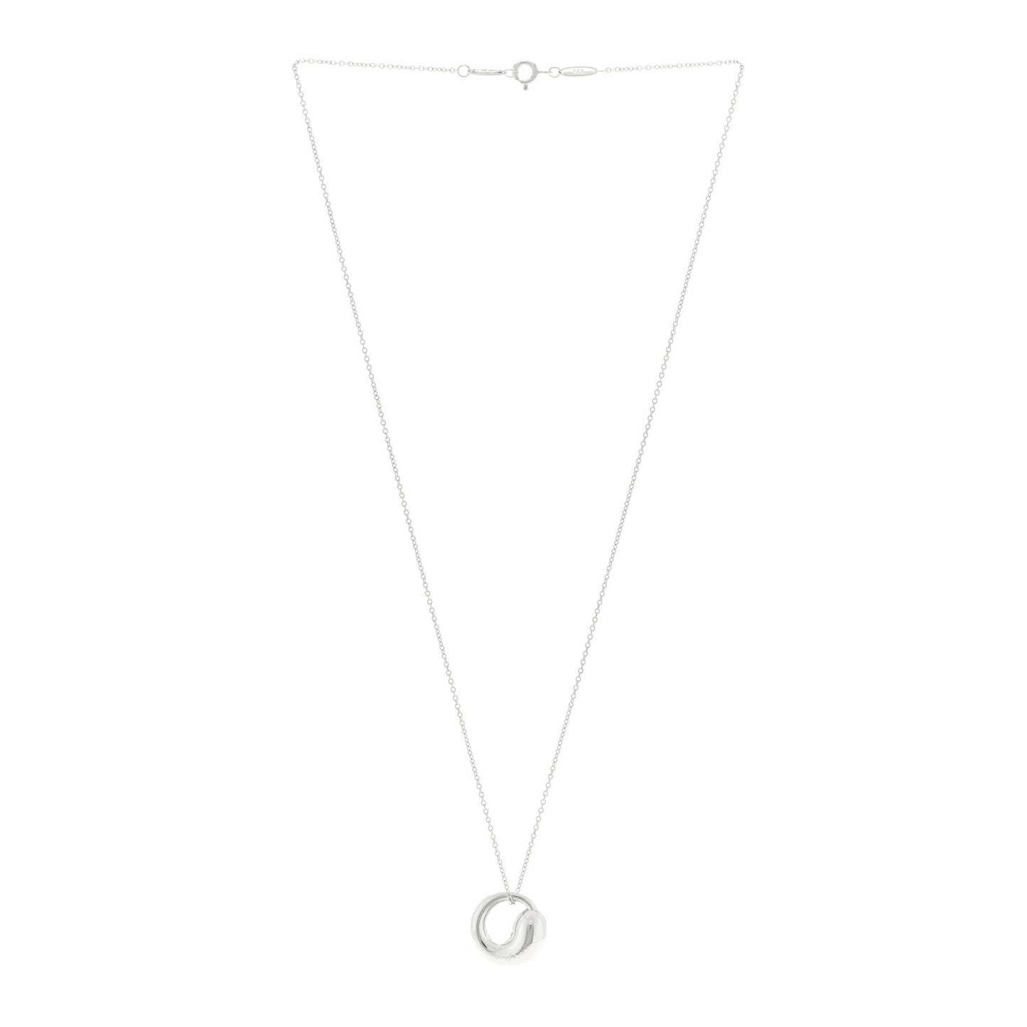 Sterling Silver 17mm Elsa Peretti Eternal Circle Pendant Necklace