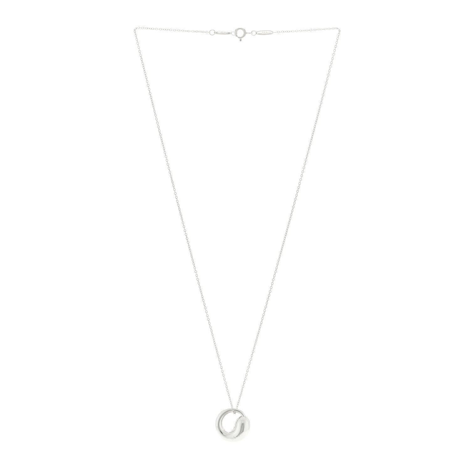 Tiffany Sterling Silver 17mm Elsa Peretti Eternal Circle Pendant Necklace 2 of 4