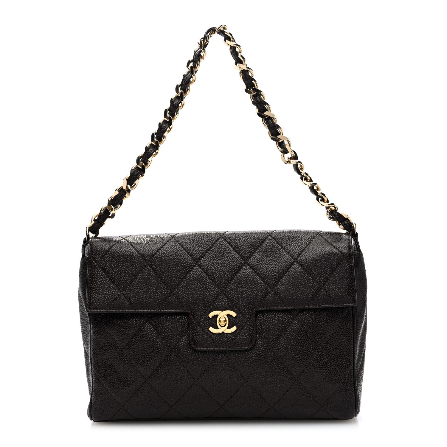 Chanel Caviar Quilted Medium Single Flap Brown 1 of 10