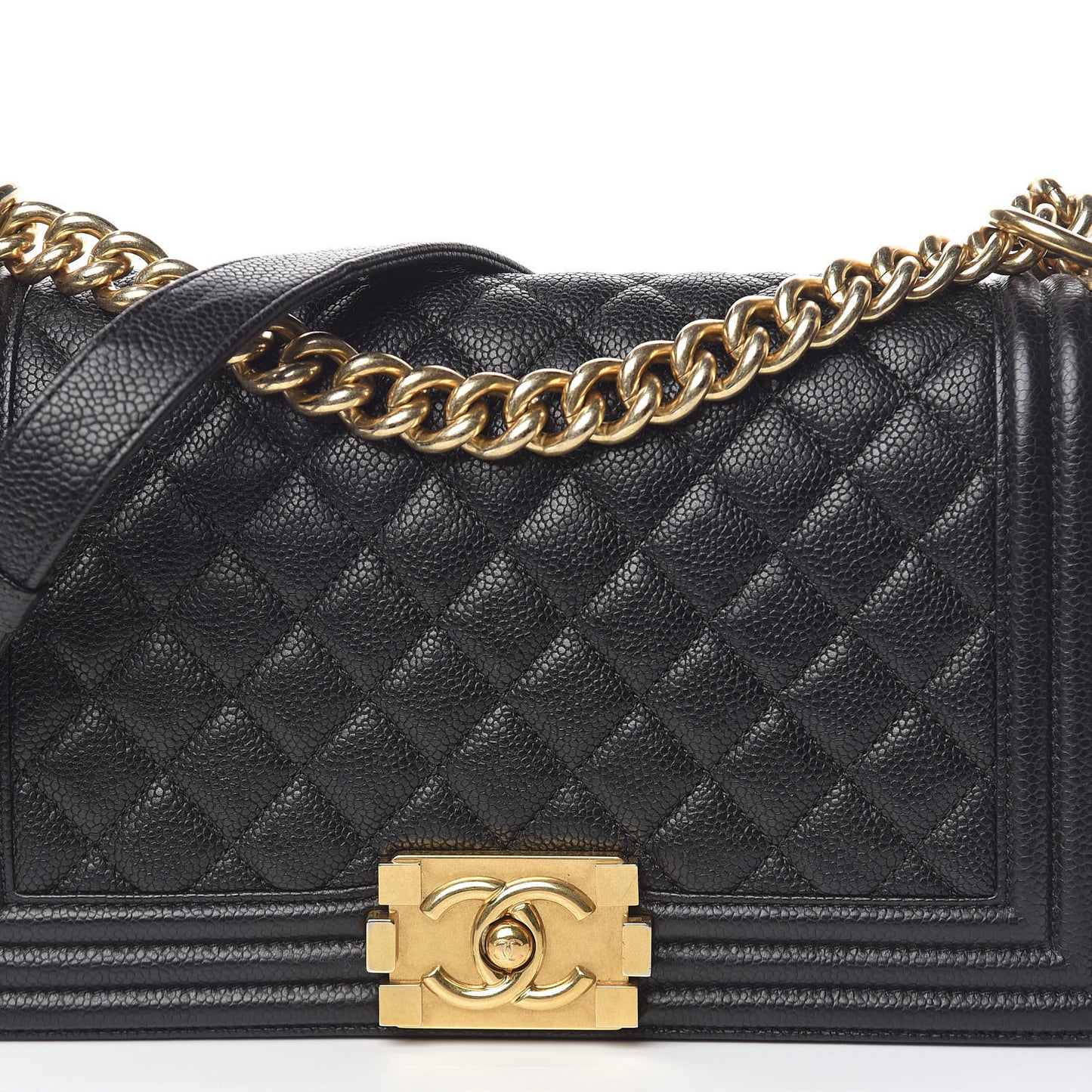 Caviar Quilted Medium Boy Flap Black