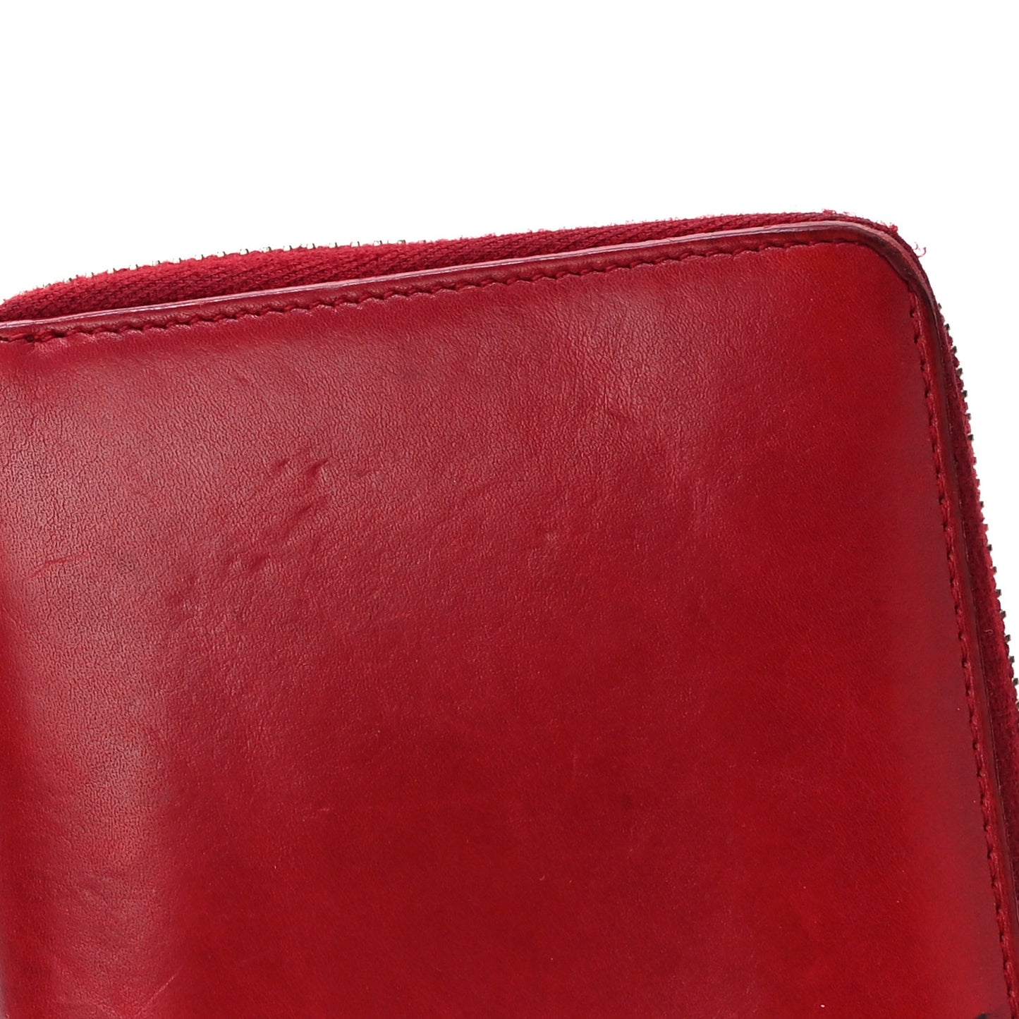 Calfskin Classic Y Ligne Zip Around Wallet Red