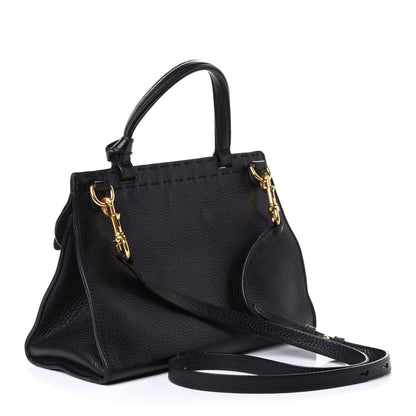 Gucci Calfskin Mini GG Marmont Top Handle Bag Black 3 of 5