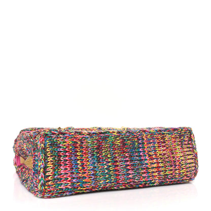 Valentino Garavani Wool Woven Large Roman Stud Shoulder Bag Multicolor Feminine Pink 5 of 8