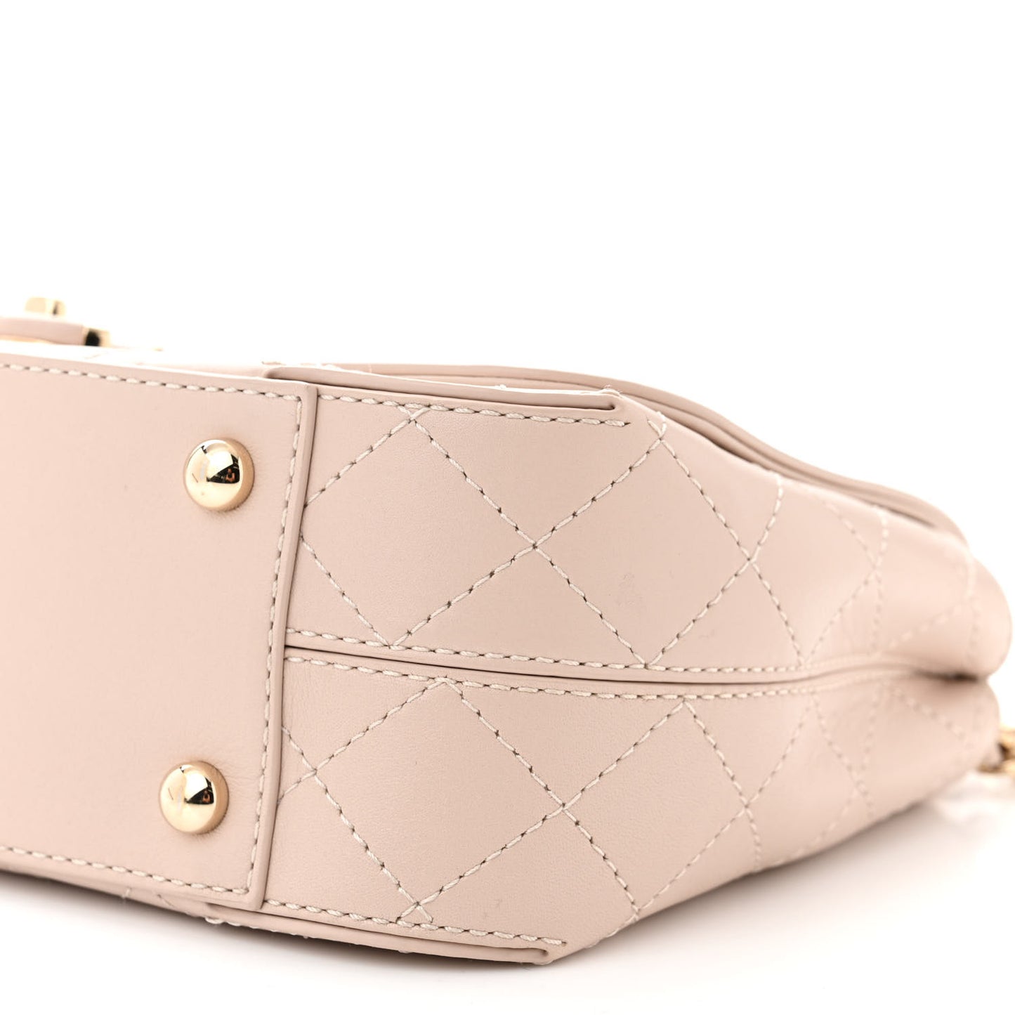 Calfskin Stitched Medium Covered CC Flap Bag Light Pink