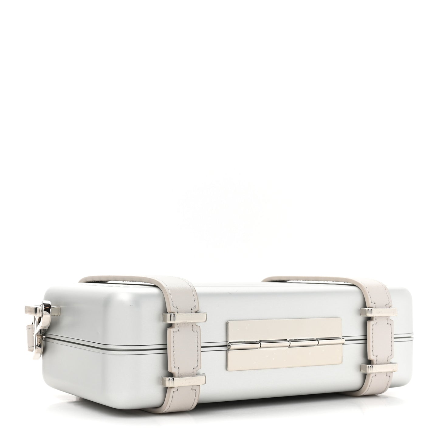 X RIMOWA Aluminum Personal Clutch On Strap Silver