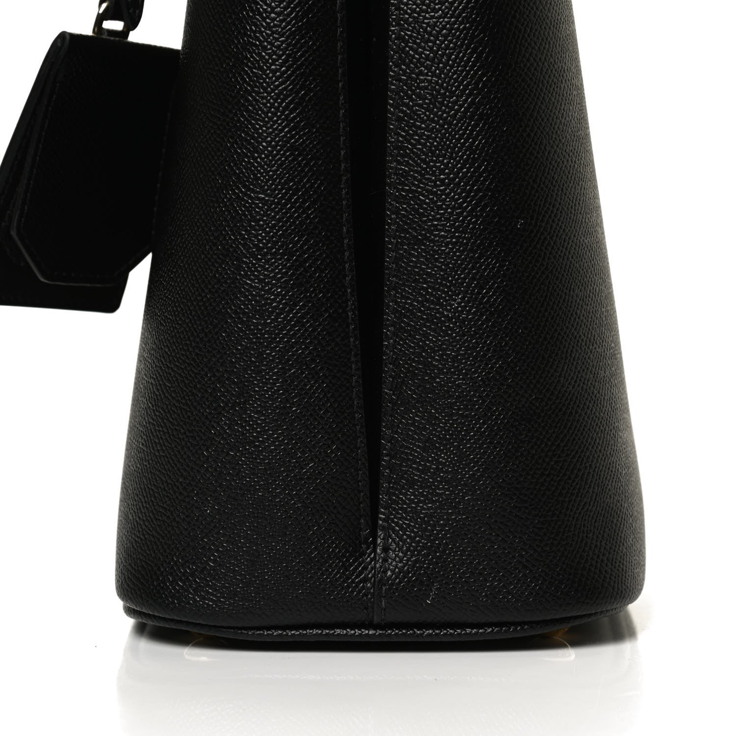 Prada Saffiano Cuir Medium Panier Bucket Bag Black Fuoco 9 of 9