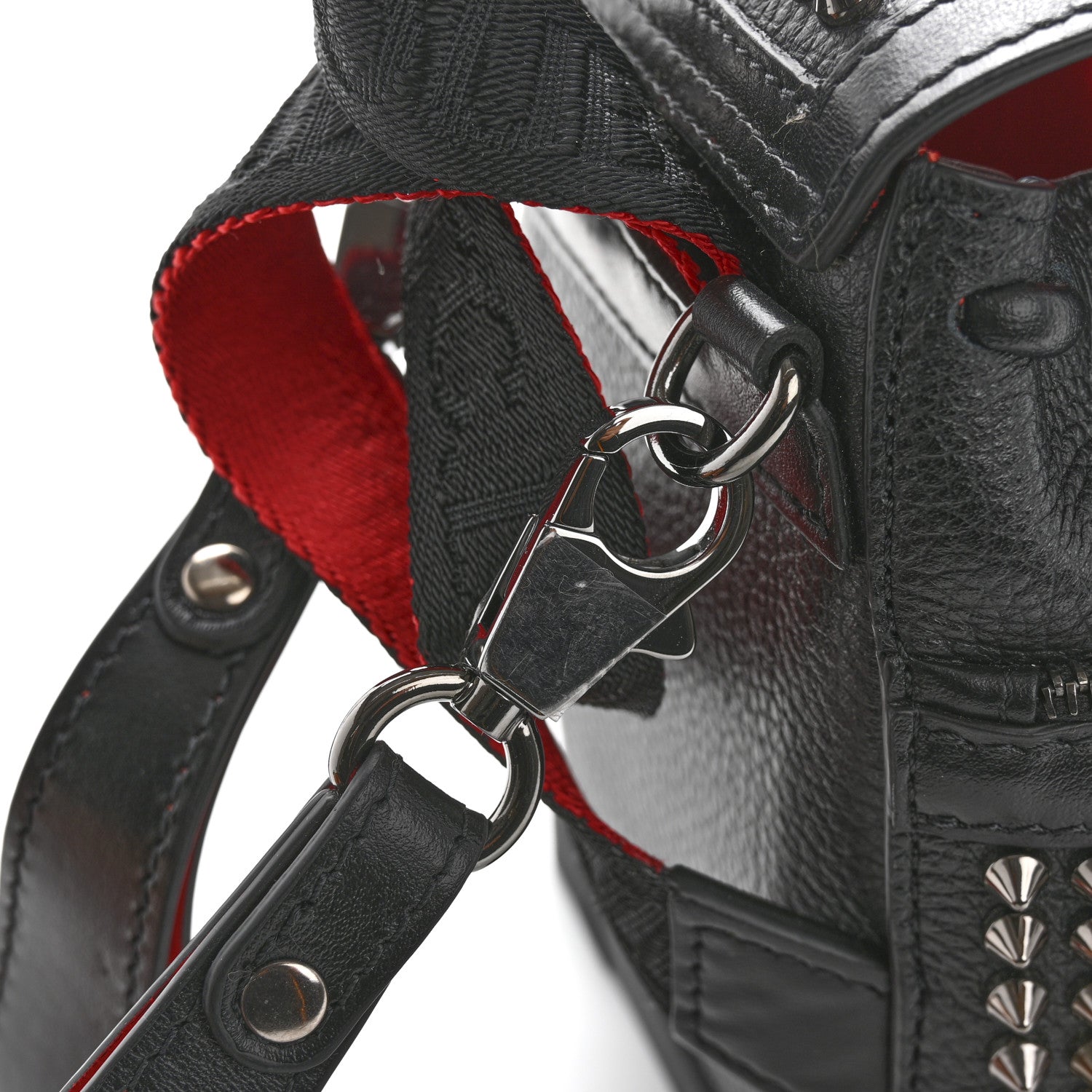 Christian Louboutin Calfskin Spiked Mini Explorafunk Keyring Bag Black 11 of 11