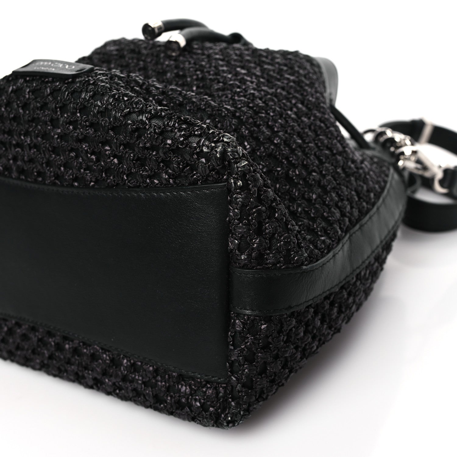 Jimmy Choo Raffia Net Bon Bon Bag Black 8 of 8
