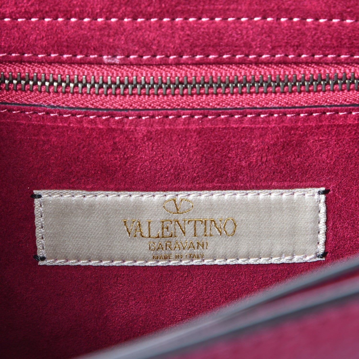 Valentino Garavani Grained Calfskin Onyx Medium Guitar Strap Rockstud Rolling Flap Saddle Bag Disco Pink 6 of 7
