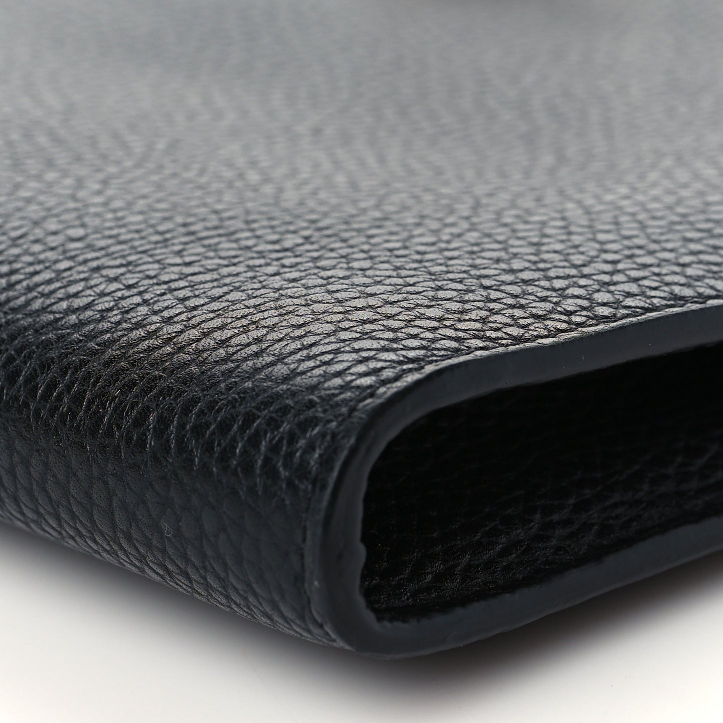 Pebbled Calfskin Rockstud Flip Lock Clutch Wallet Black