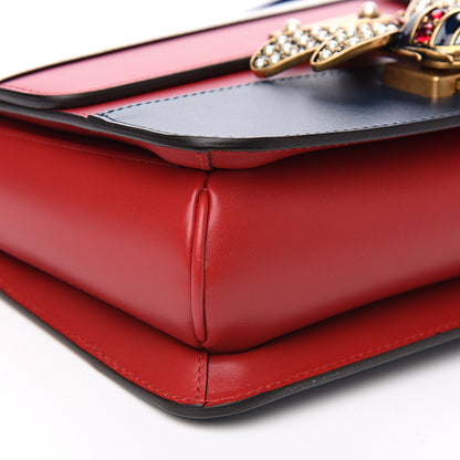 Gucci Calfskin Sylvie Web Queen Margaret Shoulder Bag Blue Agata Hibiscus Red Mystic White 8 of 9