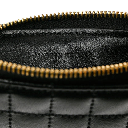 Celine Calfskin Quilted C Charm Coin Card Pouch Black 7 of 11