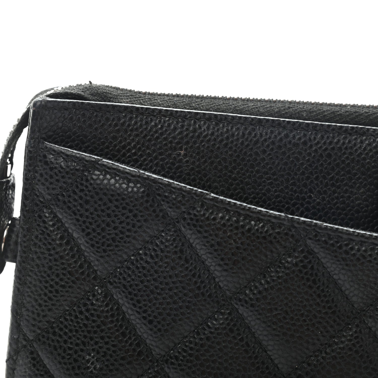 Chanel Caviar Quilted Classic Pouch With Handle Black 9 of 17