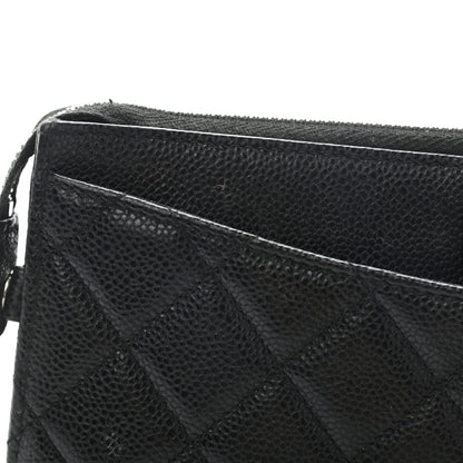 Chanel Caviar Quilted Classic Pouch With Handle Black 9 of 17
